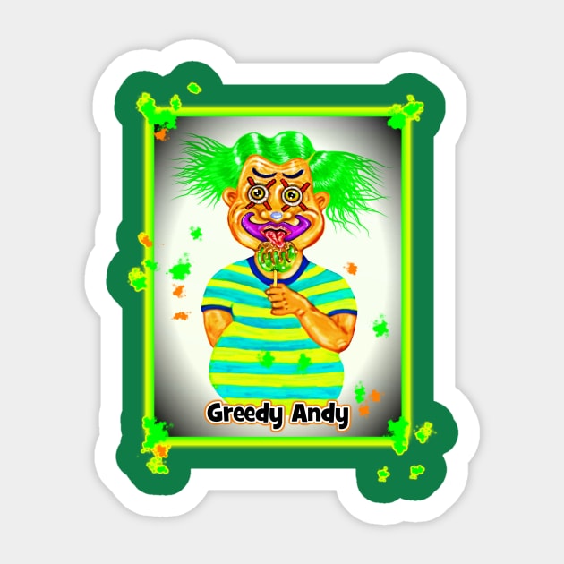 Bwilly Bwightt's Circus - Character - Greedy Andy Sticker by Bwilly74